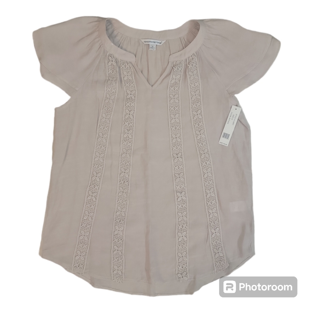 Fundamental Things Boho Floral Cottage Womens Top New‎ Size Medium